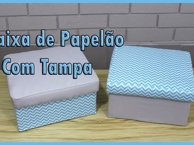 Caixa de Papelão Com Tampa  Revestida Com Tecido (Veda #16)