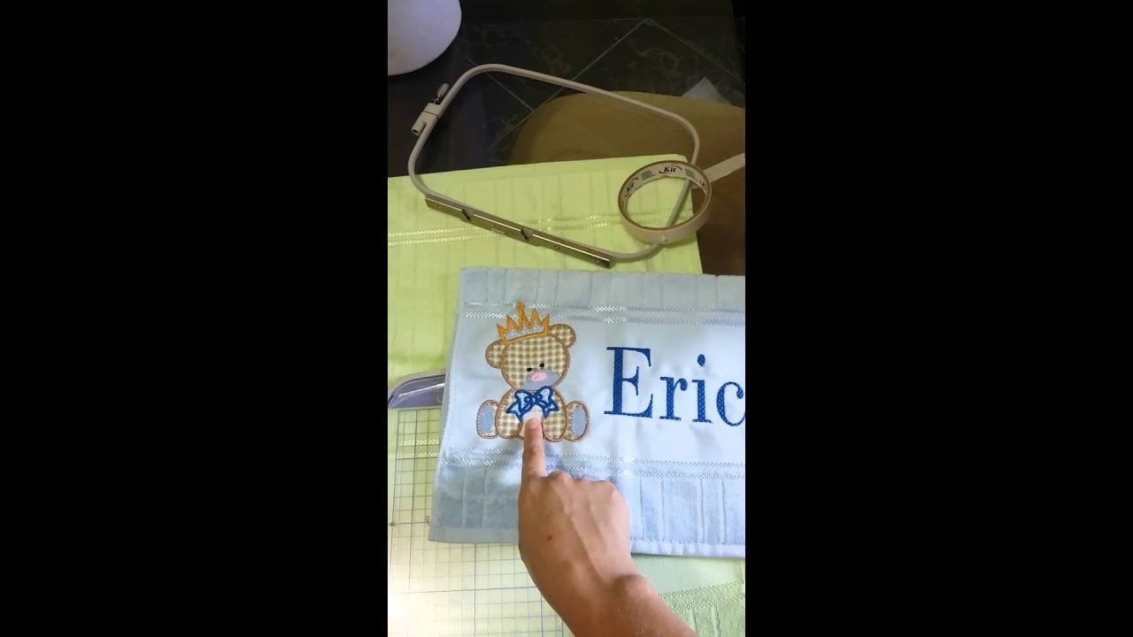 Como centralizar bordado na toalha
