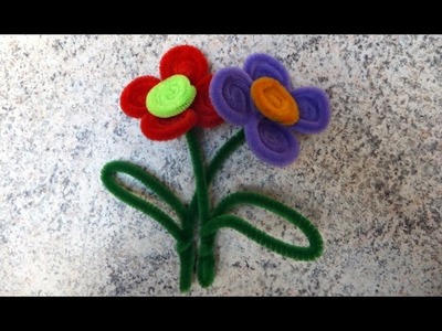 Como fazer flor com limpador de cachimbo - haste de chenille