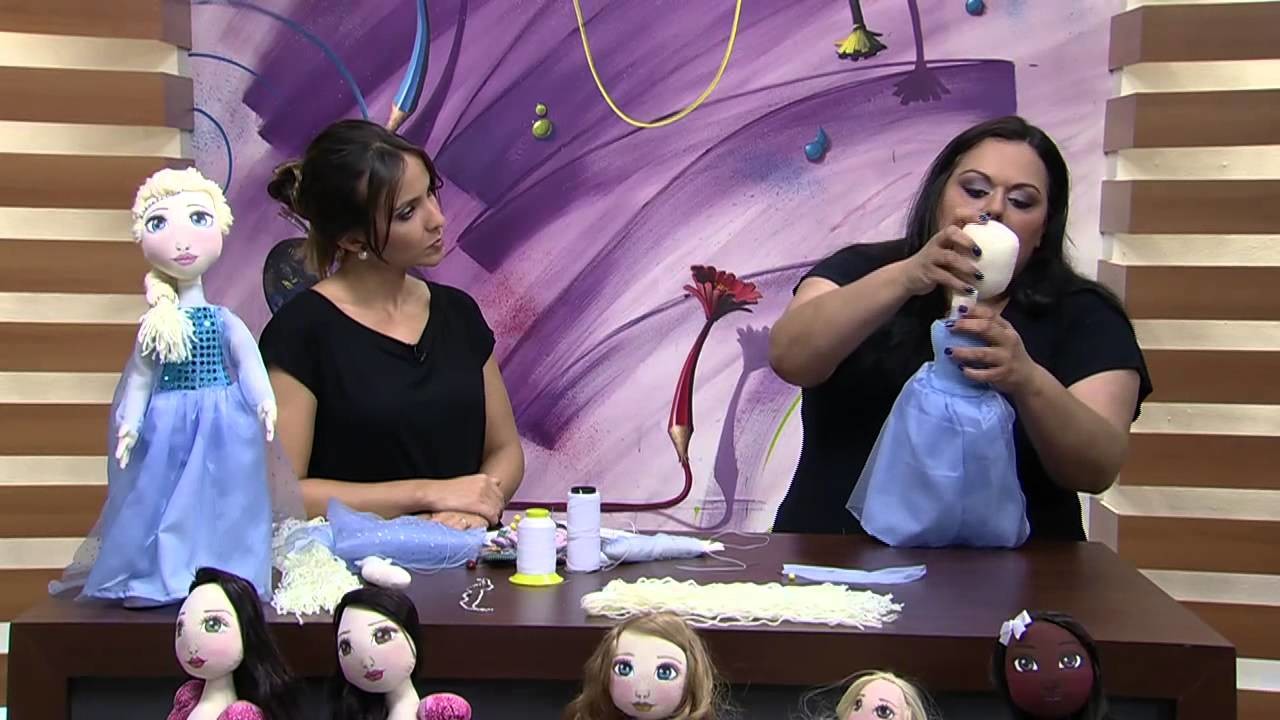 Mulher.com 27.02.2015 Luciane Valéria - Boneca expressiva Elsa Parte 2.2