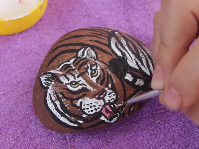 Pintura em Pedra: Como Pintar um Tigre