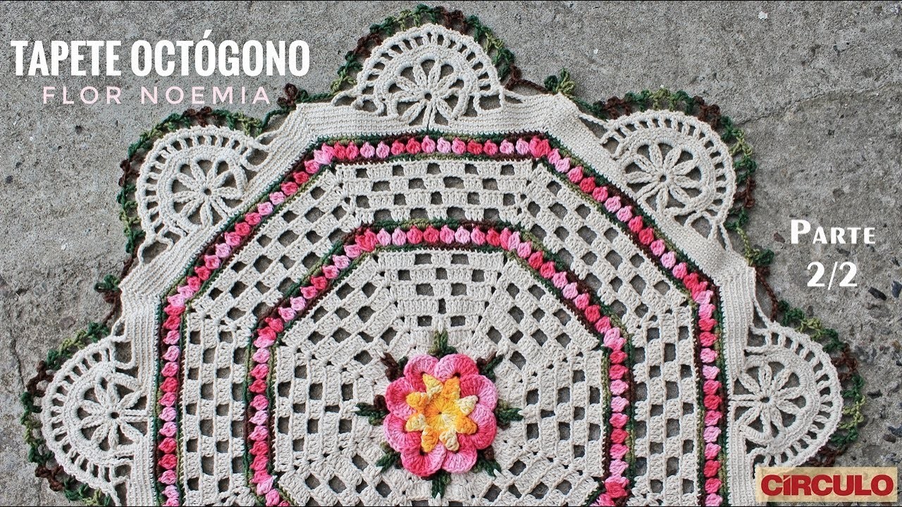 Tapete Redondo de #crochê - Flor Noemia (Parte 2.2) -Artes da Desi