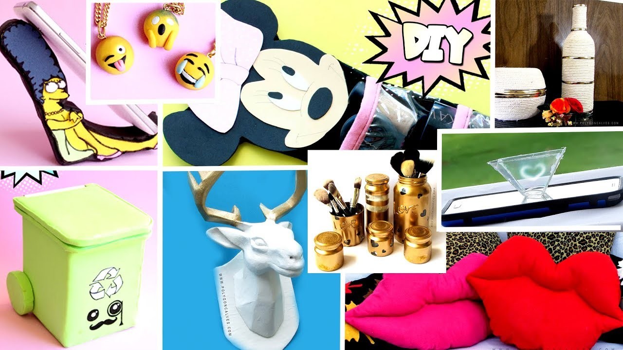 10 DIYS FAVORITOS do canal, Kawaii, Tumblr,Geek decoração | POLY SEGUNDA À SEXTA EP 17