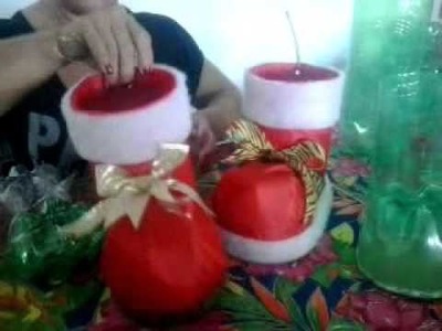 Como fazer Botinhas de Natal com garrafas pet
