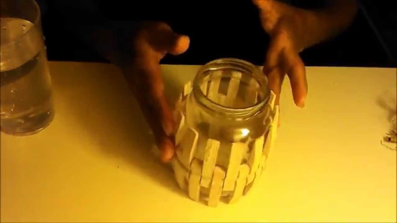 Decorando pote de vidro com prendedor de roupa!!!