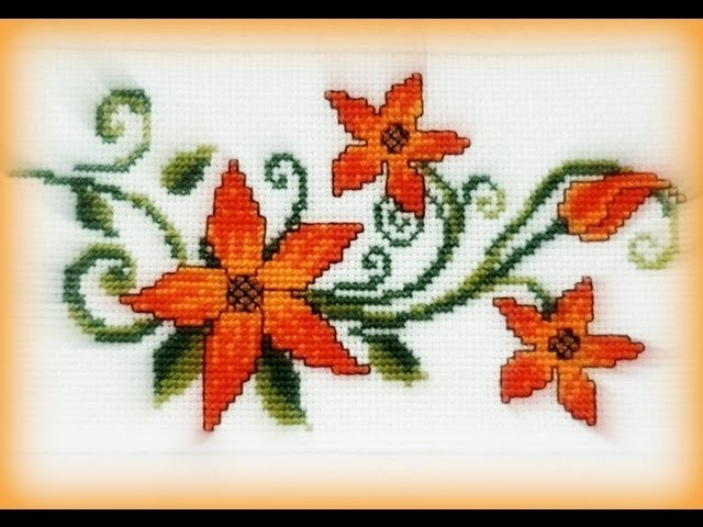 Toalha flores amarelas ponto cruz