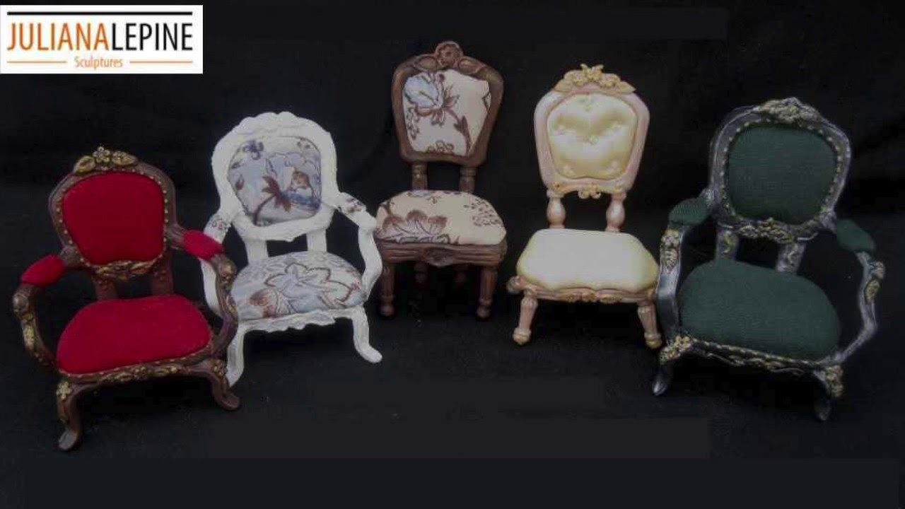 Cadeiras Miniatura em Biscuit- versao curta