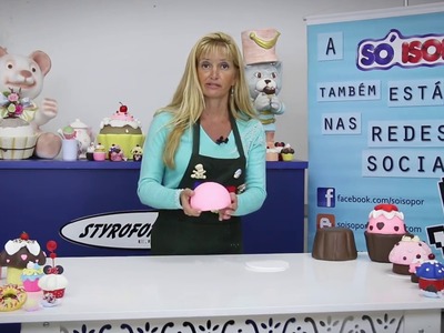Cupcake cenográfico para festas infantis! Técnica de biscuit - Márcia Nunes