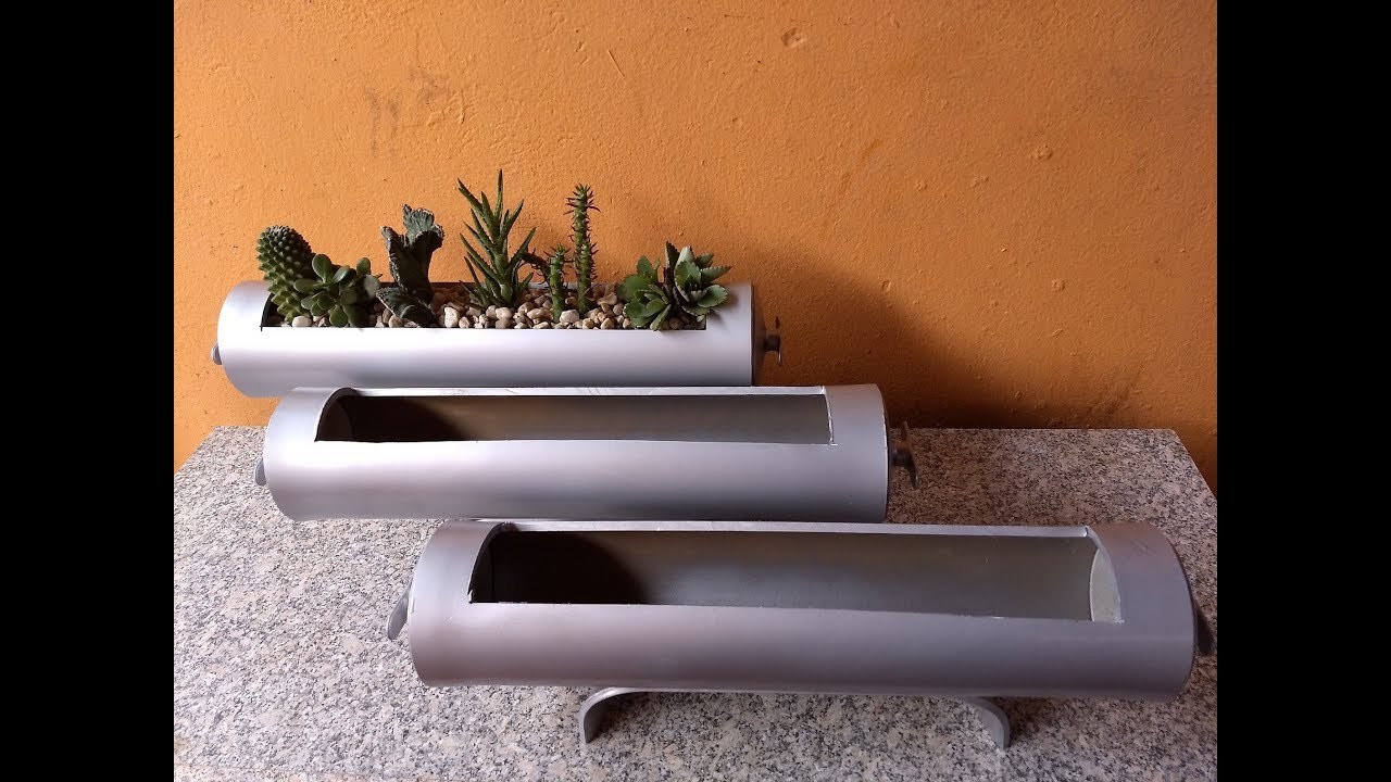 DIY Como fazer Floreira feita de tubo de PVC. How to Make Flower Pots Made of PVC Pipe