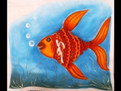 Pintura do peixe com croche em pano de prato -Apostila risco num 41