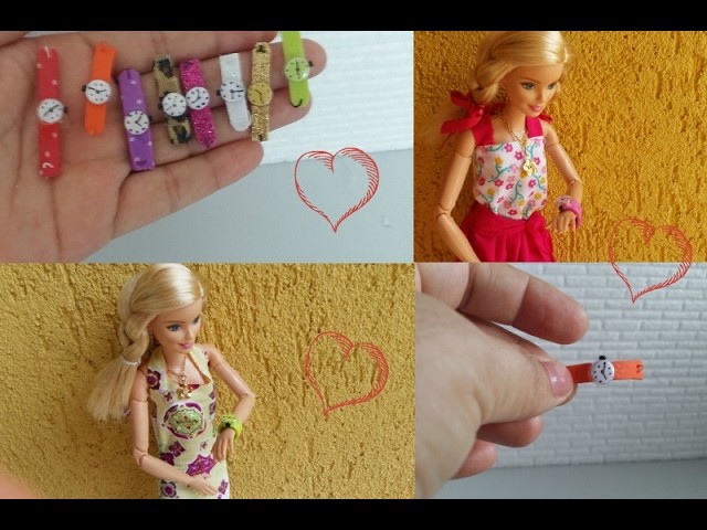 Como fazer uma miniatura de   Relógio de pulso para Barbie, Ever After High
e outras Bonecas