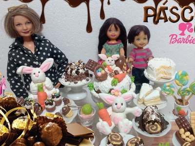 Páscoa - Decoração de Mesa de Páscoa para Barbie e bonecas Similares