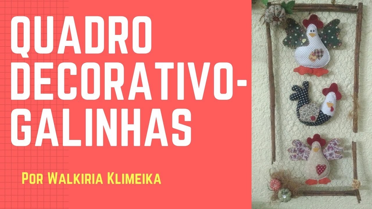 Quadro Decorativo - Galinha em Feltro