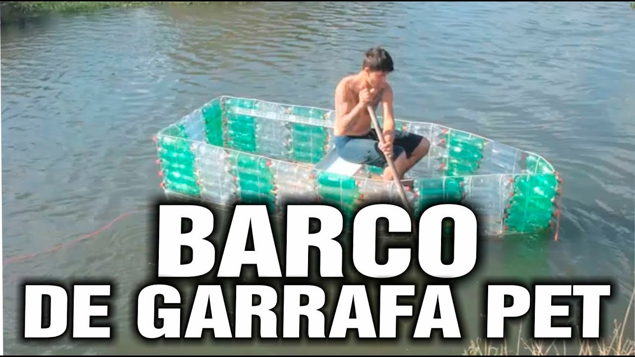 Barco ecológico feito de garrafas pet - Projeto executado por Jairo A. Cordeiro