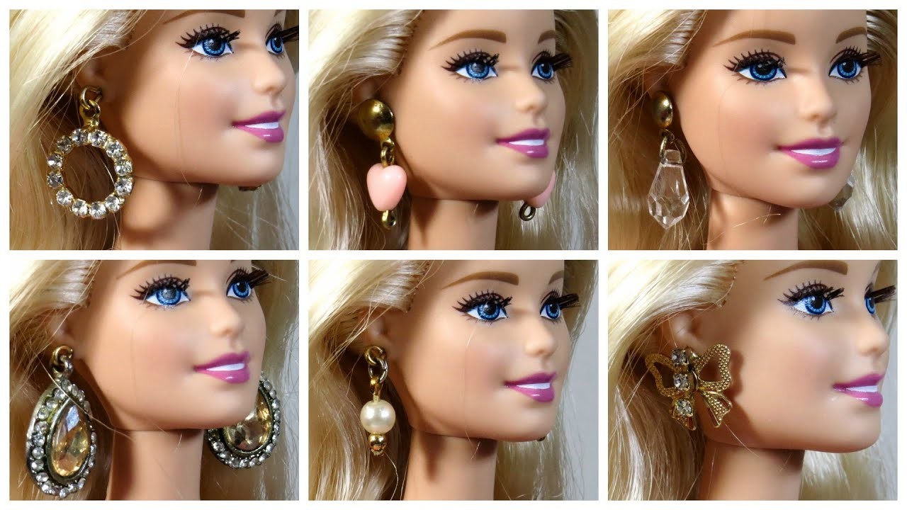 Brincos para Barbie DIY