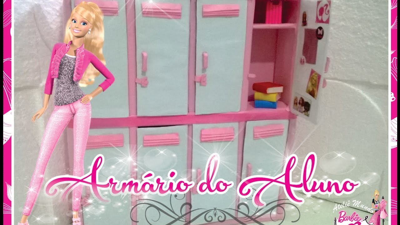 Como Fazer Armário do aluno para Barbie e bonecas similares