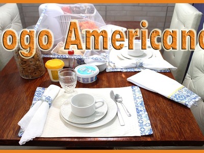 Jogo americano para chá ou café + Cestinho para pão e mesa posta