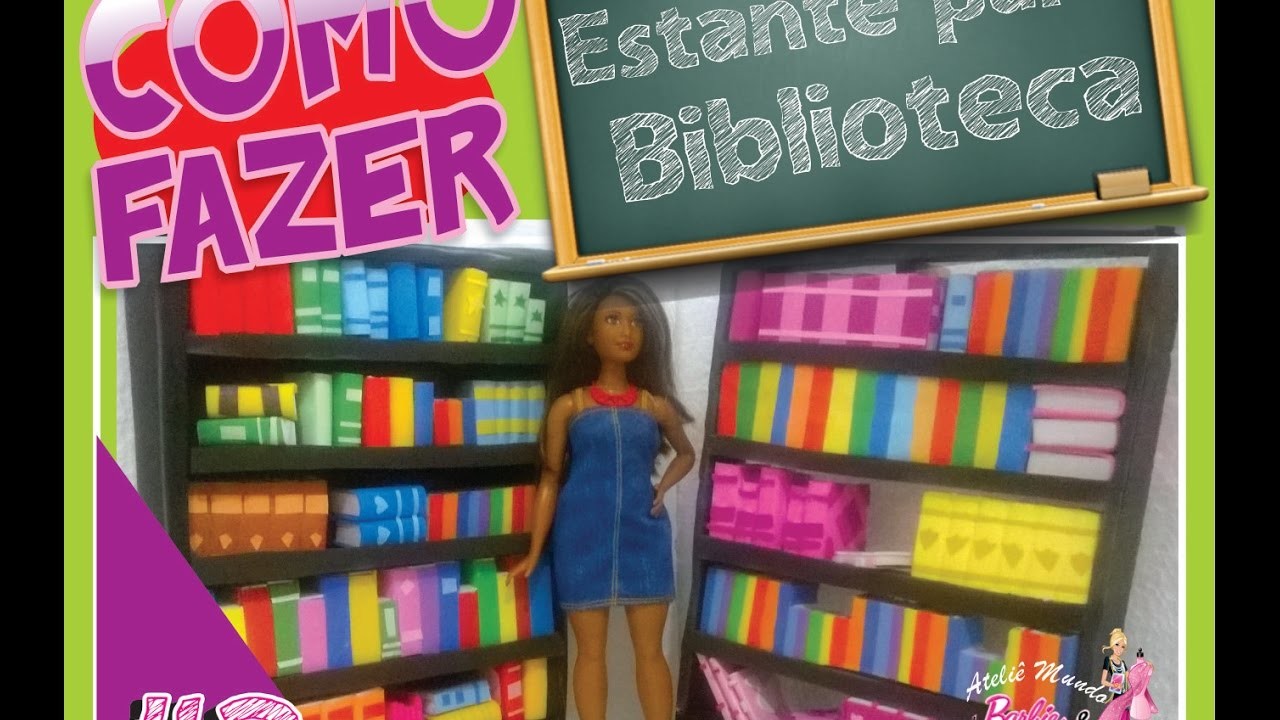 Como fazer estante de livros para a biblioteca da Barbie 2.3