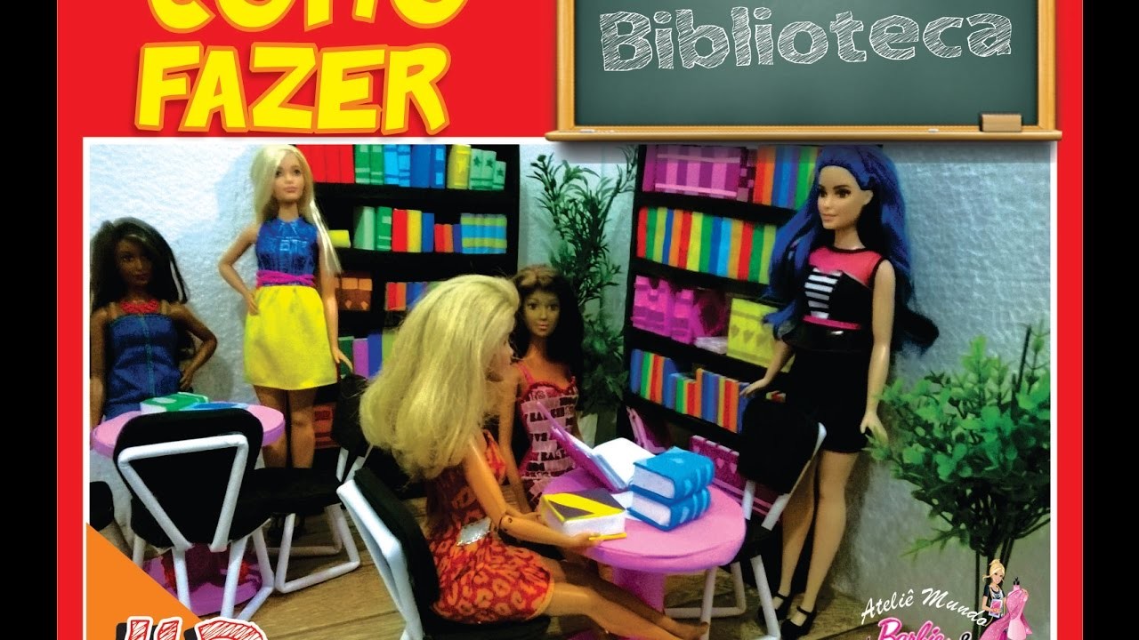 Como fazer  uma biblioteca para Barbie e bonecas similares 3.3