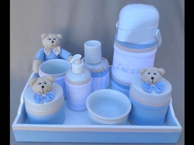 Kit de higiene em porcelana para menino