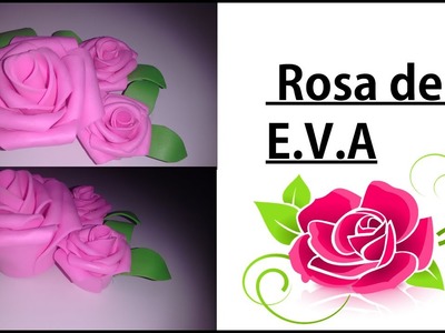 Rosa em pétalas de E.V.A sem frisador #Veda 18