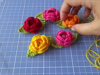 Flor em crochê para aplicação passo a passo