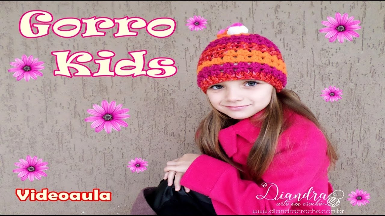 Gorro Kids de Crochê - Diandra Schmidt Rosa