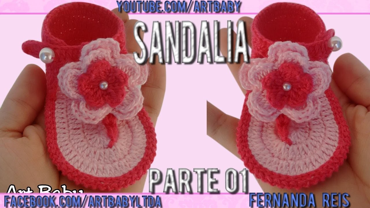 Sandalia de Croche Parte 1 - Professora Fernanda Reis