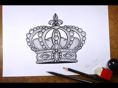 Como desenhar Coroa para Tatoo - passo a passo