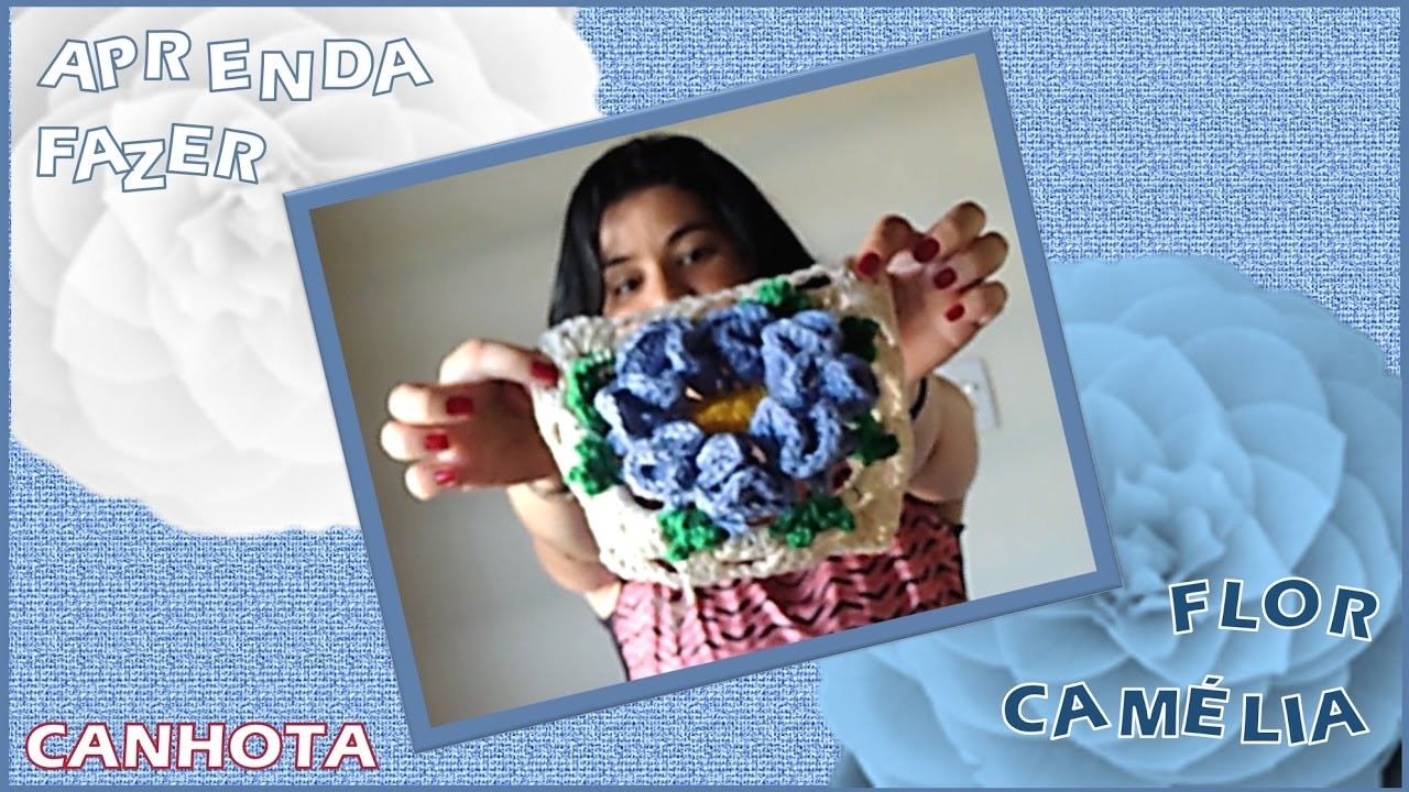 Flor de Crochê - Flor Camélia Passo a Passo CANHOTA