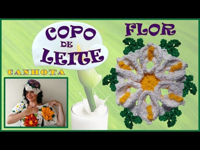 Flor de Crochê - Flor Copo de Leite CANHOTA