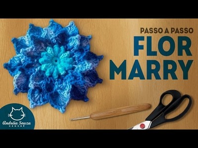 Flor Marry Crochê | Flor Crochê | Passo a Passo | Andréia Souza Crochê