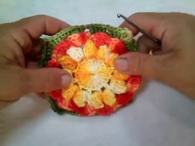 Flor pipoca de crochê, rápida e fácil de fazer ( 1 parte )