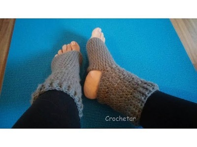 Meia Polaina Yoga Bodhisattva. Socks Yoga crochê - Professora Maria Rita