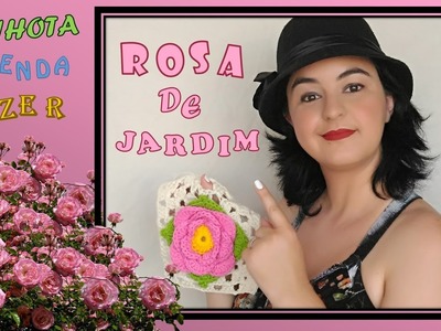 Rosa de Jardim ou Rosa de 4 Pétalas em Crochê Passo a Passo CANHOTA