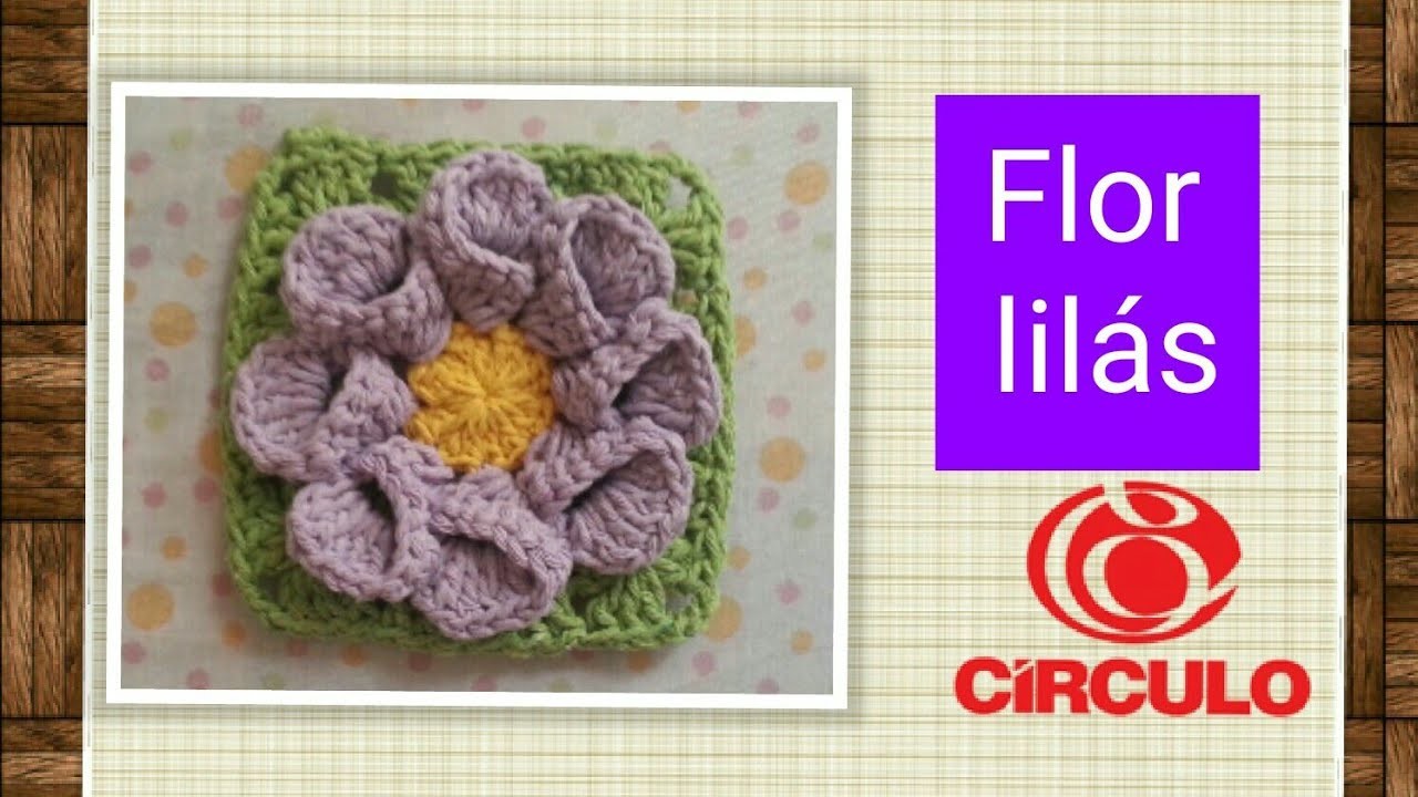 Versão canhotos: Flor lilás em crochê # Elisa Crochê