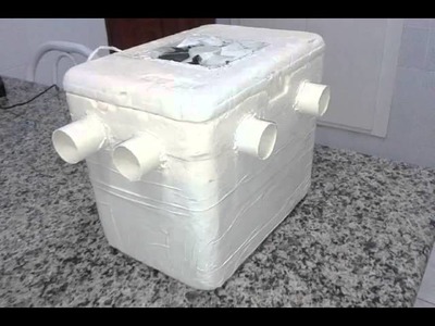 Ar condicionado caseiro feito com caixa de isopor