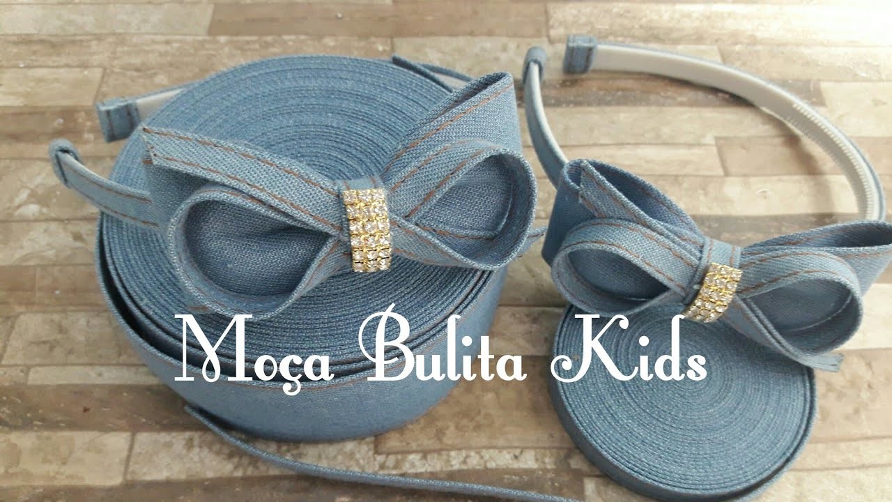 Arco com fita jeans  ????????????