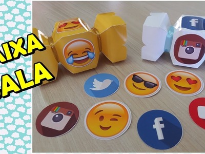 CAIXA BALA EMOJI e REDES SOCIAIS