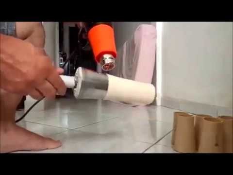 Como fazer copos de cano PVC p. canecas usando soprador térmico