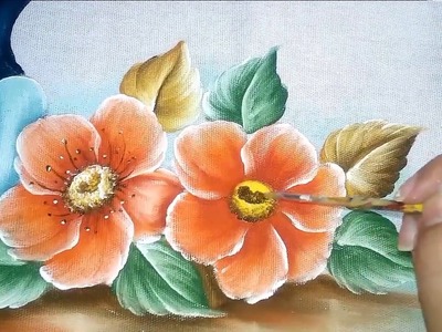 Como pintar flor do campo laranja