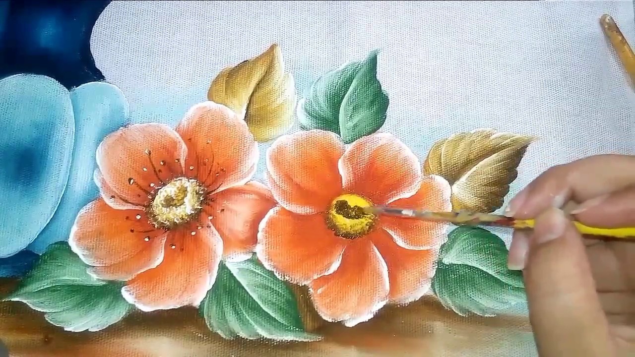 Como pintar flor do campo laranja