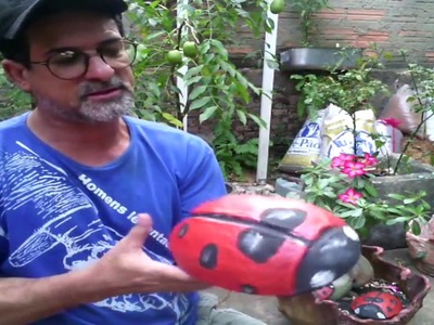 Joaninha - vaso e jardim
