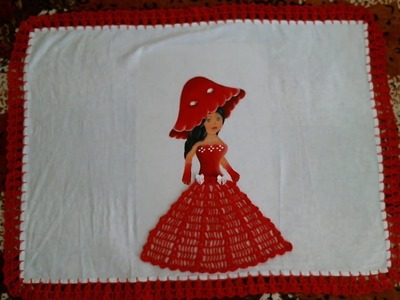 Pintura em tecido boneca toalha feita com saco Apostila risco num 44 e 45