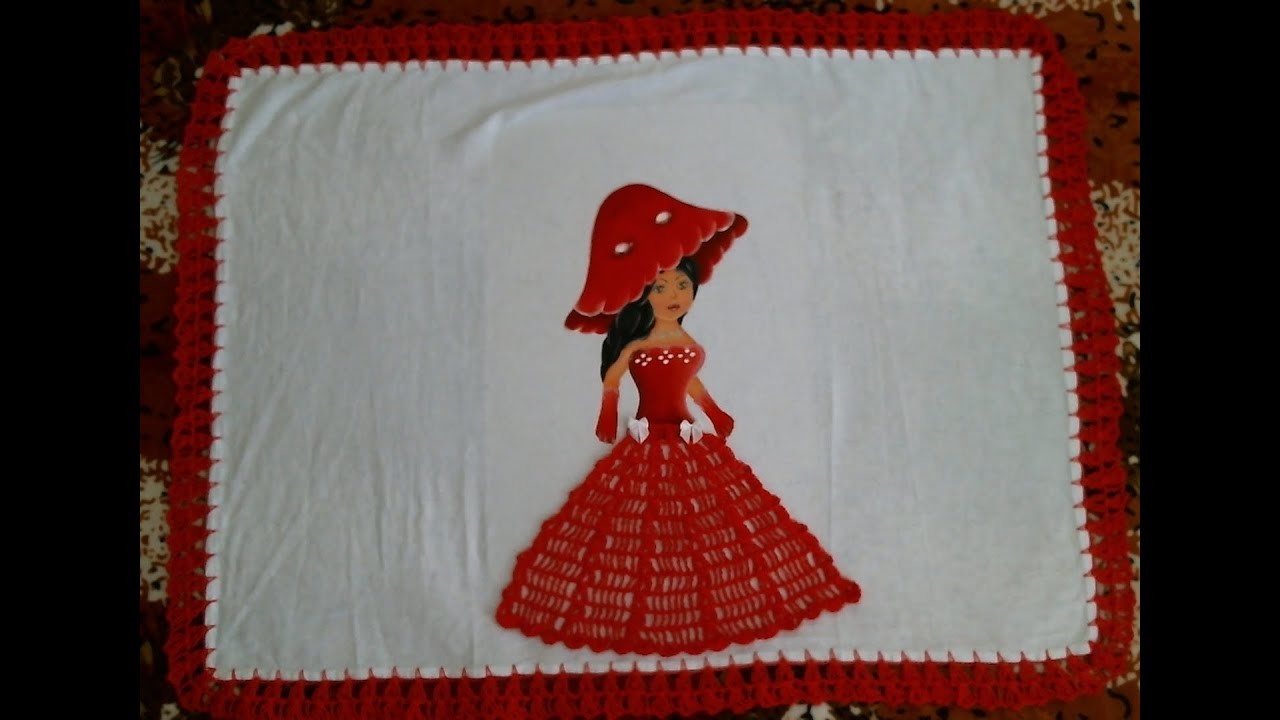Pintura em tecido boneca toalha feita com saco Apostila risco num 44 e 45
