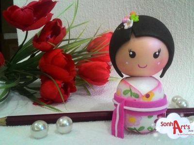 Ponteira Kokeshi - Profª. Ana Carolina Trevisol