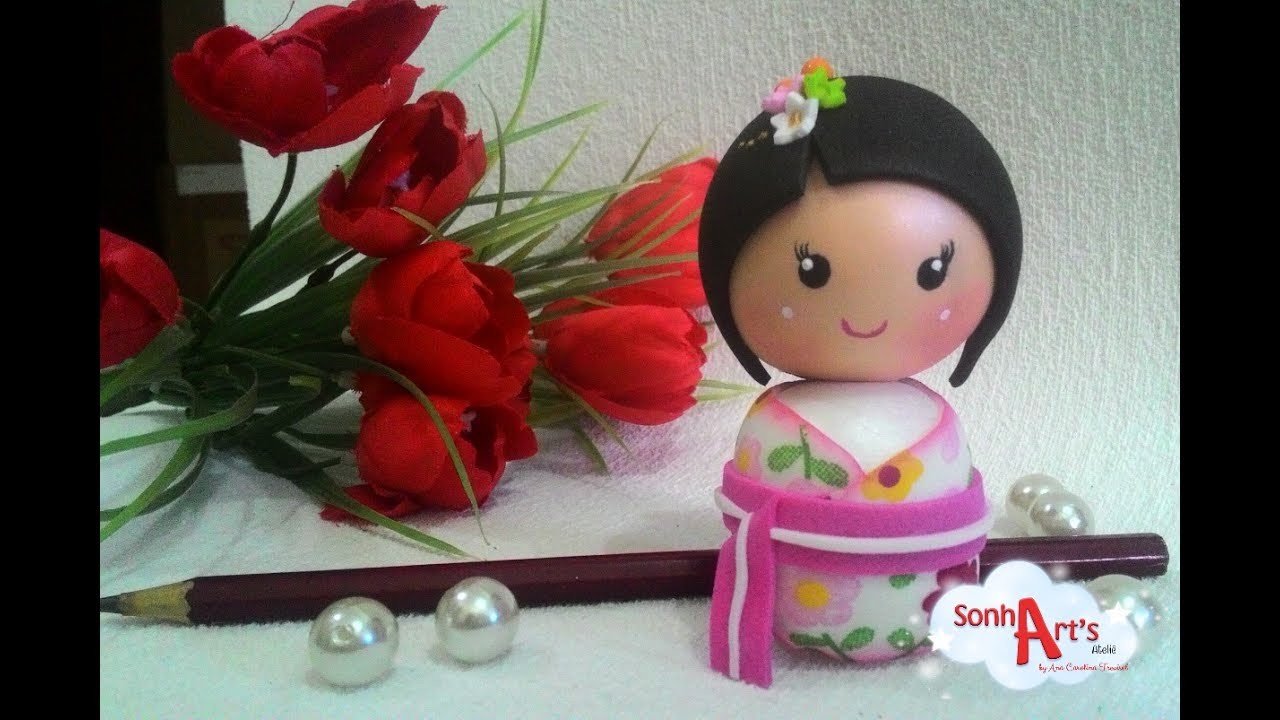 Ponteira Kokeshi - Profª. Ana Carolina Trevisol