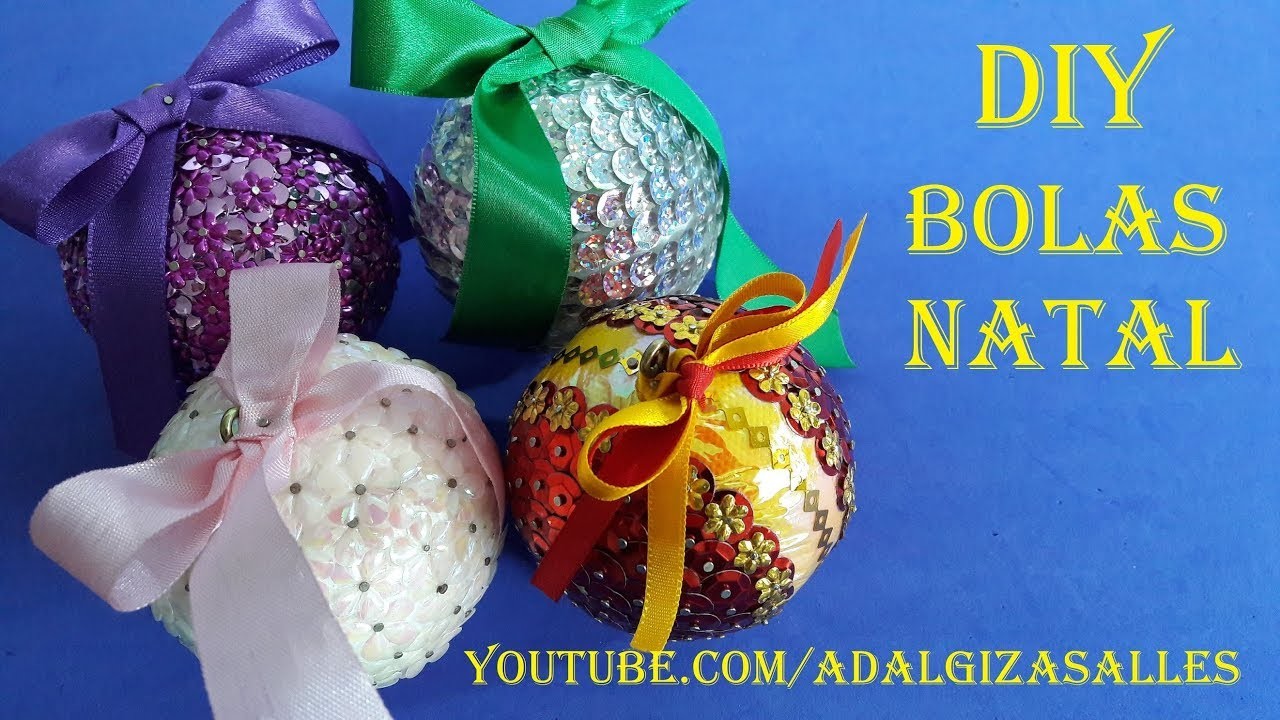 ???? Como decorar bolas de isopor com lantejoulas passo a passo completo fácil e divertido #natal