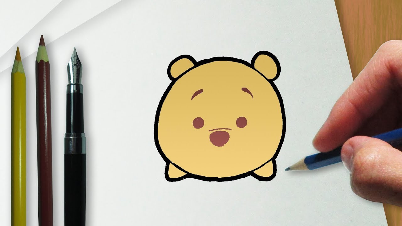 Como desenhar o Ursinho Pooh na versão Disney Tsum Tsum