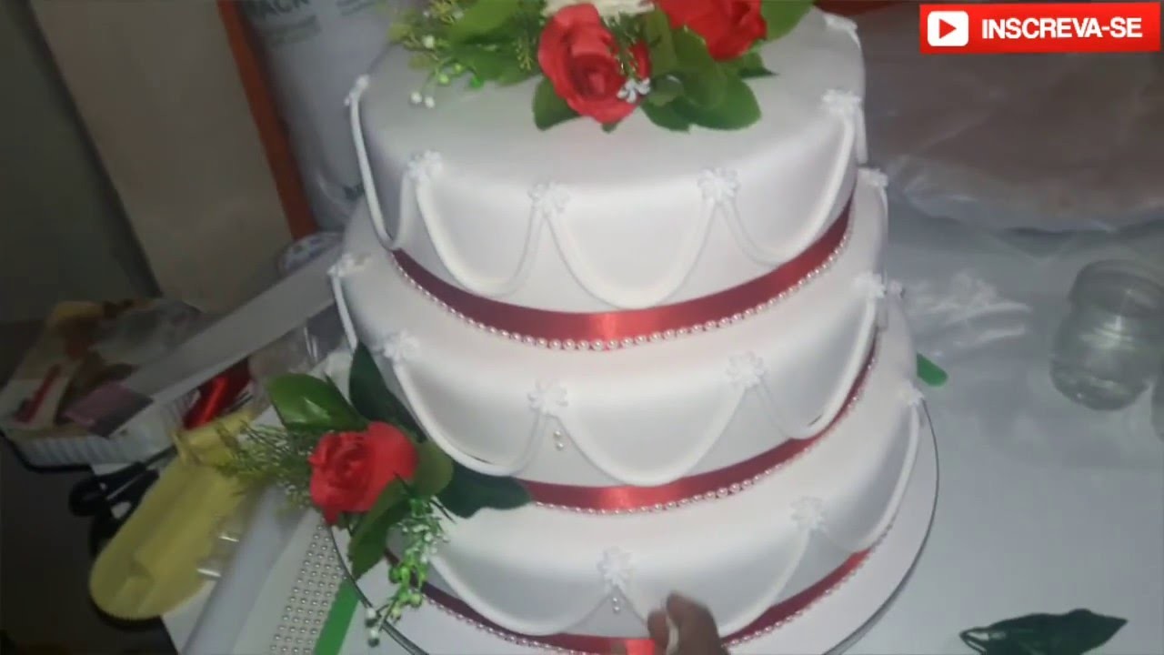 Como fazer bolo vermelho para casamento - Miriam santtos